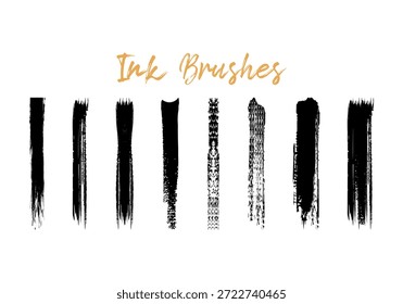 Collection of unique ink brush strokes for digital art