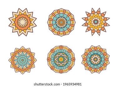 A collection of unique mandala design vector.