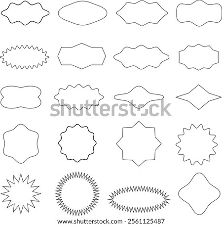 Collection of Unique Shapes, This collection is unique and eye-catching shapes for logos, icons, badges and decorative elements.