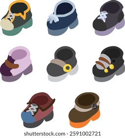 A collection of unique and stylish footwear! These fun and fashionable shoe  illustrations.