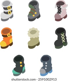 A collection of unique and stylish footwear! These fun and fashionable shoe  illustrations.