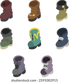 A collection of unique and stylish footwear! These fun and fashionable shoe  illustrations.