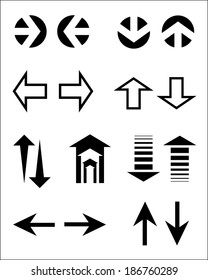 A collection of unique vector arrows