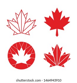 A collection of unique vector maple leaf graphics