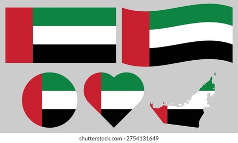 Collection of United Arab Emirates Flag Asian Country