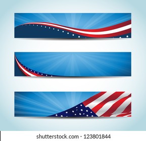  Collection of united states flag conceptual banners. / American Banner