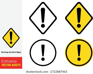Colección de símbolos universales de alerta y advertencia con signos de exclamación en varias Formas geométricas y Colores amarillos de seguridad

Este juego de gráficos profesionales cuenta con una colección completa de símbolos universales de alerta y advertencia, cada uno centrado alrededor de un signo de exclamación negro prominente. La colección incluye cuatro íconos distintos diseñados en Formas geométricas clásicas, incluidos diamantes de advertencia y círculos en negrita. El conjunto muestra variaciones en el diseño, desde fondos rellenos de amarillo brillante con bordes gruesos hasta contornos limpios. Estos símbolos se elaboran meticulosamente utilizando la paleta de colores de advertencia reconocida mundialmente de negro claro y amarillo de alta visibilidad para garantizar el reconocimiento inmediato y la comprensión de la precaución y la vigilancia. Aislados sobre un fondo liso, estos equipos de Vector de alta calidad son perfectos para señalización de seguridad industrial, UI digital, alertas UX, sistemas de advertencia de tráfico y protocolos de seguridad pública. La variedad de estilos, incluyendo diseños sólidos y delineados, proporciona a los diseñadores un conjunto de herramientas versátiles para comunicar peligros potenciales, información urgente y puntos críticos de preocupación de manera efectiva en medios digitales e impresos.

Las características clave incluyen
Geometría de seguridad estándar Incluye señales de advertencia circulares y de diamante, siguiendo las normas internacionales para la comunicación de peligros y alertas.

Utiliza una atrevida combinación de amarillo y negro para obtener el máximo contraste y un rápido procesamiento visual en situaciones de emergencia.

Estilos de diseño versátiles Cuenta con iconos llenos de sólidos para declaraciones audaces y versiones de contorno limpio para diseños de interfaz minimalistas o modernos.

Calidad de Vector de Profesional Proporcionado como archivos de Vector totalmente escalables y editables, lo que permite una fácil personalización del tamaño, el grosor del borde y el color sin pérdida de detalle.
