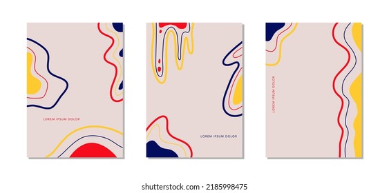 Collection of universal artistic abstract backgrounds. Graphic design for banner, poster, card, cover, invitation, placard, brochure, flyer, social media decor. Vector art.