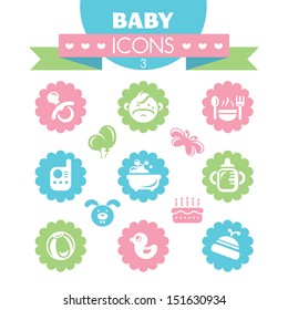 collection of universal baby icons, eps8 vector illustration