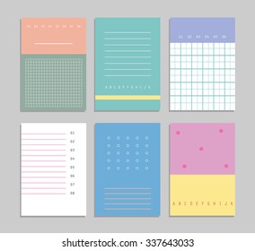 Collection of universal cards. Templates with trendy geometric patterns and colors. Gradients free. Isolated