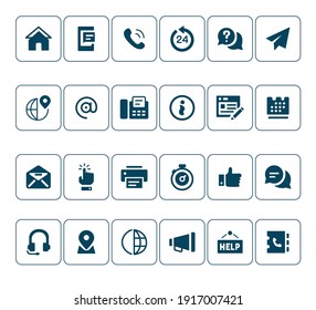 collection of universal contact line icons. Icon set for web and mobile.