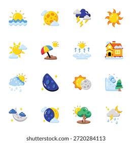 Kollektion von Universellen Wetter Flachbild-Symbole 