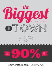 Collection of unusual biggest sale posters. Stylish typographic poster design in hipster style. Vector template for your print design. Great discount with low prices. End of season.