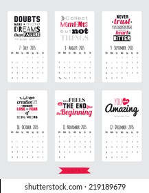 Collection of unusual motivational posters calendar about sport, healthy lifestyle and fitness for men and women. Vector template with fitness icons on white background.  Good organizer and schedule.