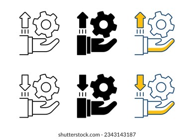 collection of upload and download machine specialist icon design template isolated on white background. there are three concept selected.