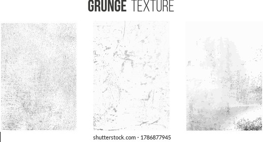 Colección de texturas de grunge urbano. Resumen de fondo vectorial en color blanco y negro. Pintura sucia y gruesa en la pared antigua.