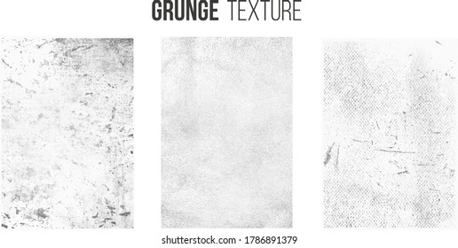 Collection of urban grunge textures. Abstract vector background in black and white color. Dirty and grungy paint on old wall.