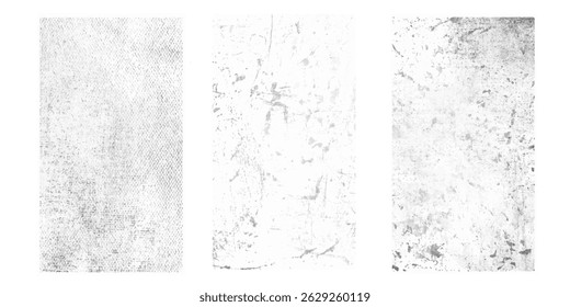 Collection of urban grunge textures. Abstract vector background in black and white color. Dirty and grungy paint on old wall. modern grunge textured