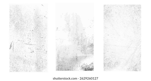 Collection of urban grunge textures. Abstract vector background in black and white color. Dirty and grungy paint on old wall. modern grunge textured