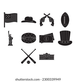 colección del vector de icono de usa