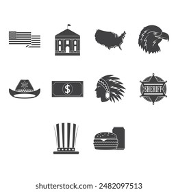 collection of usa icon vector
