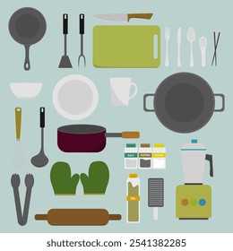 collection of utensils for cooking