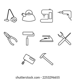 collection of utility icon vector