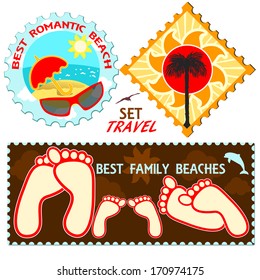 Collection of vacation and travel of labels