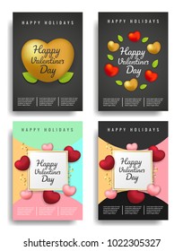 Collection of Valentines day  Banners, posters. Vector illustration. Concept for flyers, invitation, posters, brochure, banners, wallpaper. Love, background. Valentines day couple illustration.