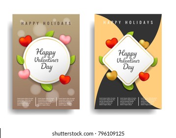 Collection of Valentines day  Banners, posters. Vector illustration. Concept for flyers, invitation, posters, brochure, banners, wallpaper. Love, background. Valentines day couple illustration.