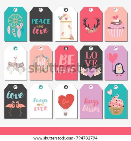 Collection Of Valentines Day Gift Tags Stickers And Labels Template And Modern Lovely Holidays Elements Collection Of Valentines Day Gift Tags Stickers And Labels Template And Modern Lovely Holidays Elements