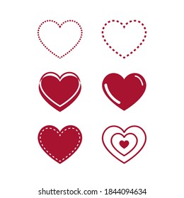 Collection of Valentine's Day Love Hearts Vector