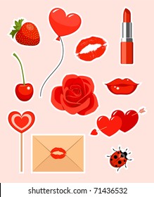 Collection of valentines stickers