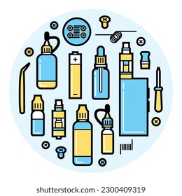 collection of vapor icon vector