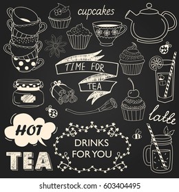 A collection of varieties of tea and drinks.