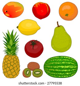 A collection of a variety of fruits
