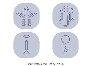 Collection of variety of healthcare icons including medical tools and symbols illustrating different aspects of health and wellness. Healthcare concept