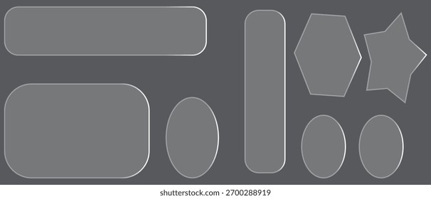 Collection of various abstract geometric shapes with rounded corners, isolated on a white background.
