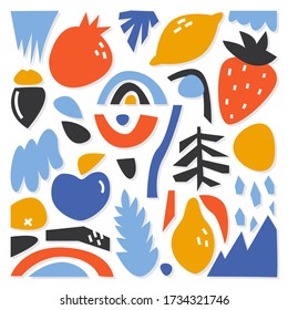 A collection of various abstract shapes and figures drawn by hand. Modern and trendy vector illustration, all elements isolated on a white background