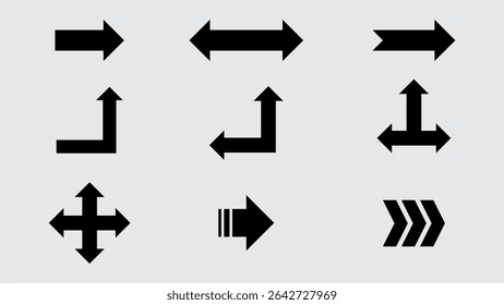 Collection of various arrow vectors in various styles and directions.