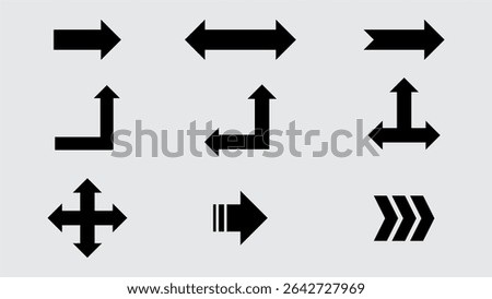 Collection of various arrow vectors in various styles and directions.