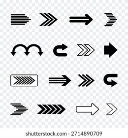Uma coleção de várias setas em vários estilos para projetos de design.