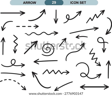 Collection of various black arrows and symbols on a clean background Vector