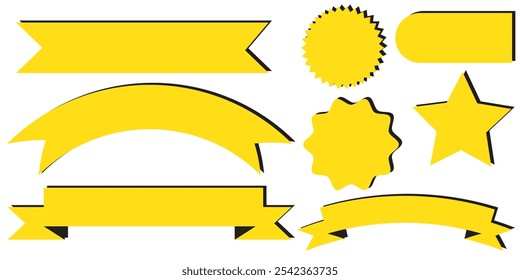 Una colección de varias cintas negras Ilustración vectorial