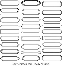Collection of various blank label and banner templates for design and decoration purposes