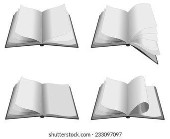 collection of various blank white paper on white background