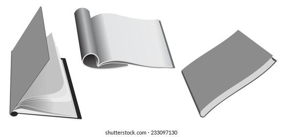 collection of various blank white paper on white background