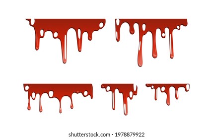 Collection Various Blood Paint Splatters Halloween Stock Vector ...