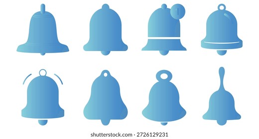 Collection of various blue bells in different styles