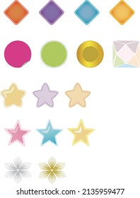 Collection of various button icon shapes